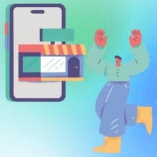 スマートフォンと広告管理画面のイラスト.